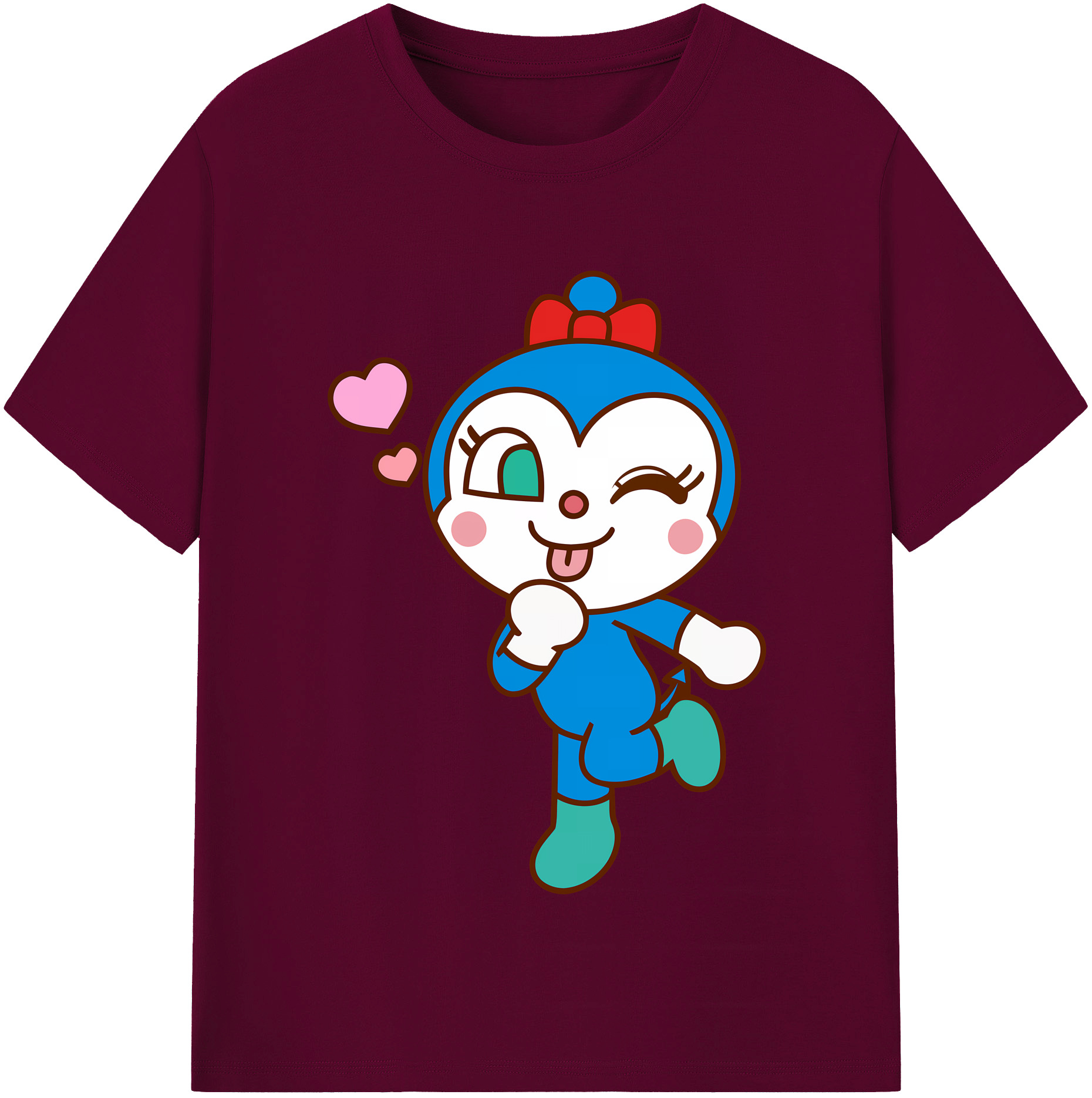 （画像用） アンパンマン Anpanman レディースカジュアルプリントTシャツ（綿100％）